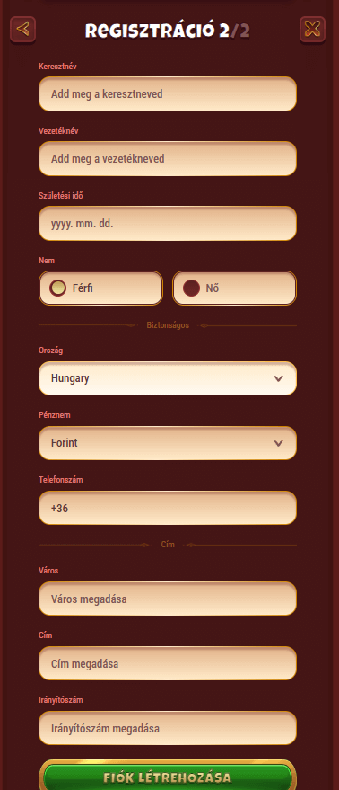 Étapes de création de compte sur Magius Casino