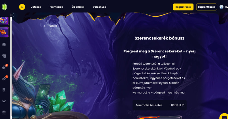 Slotsgem casino szerencsekerék bonusz