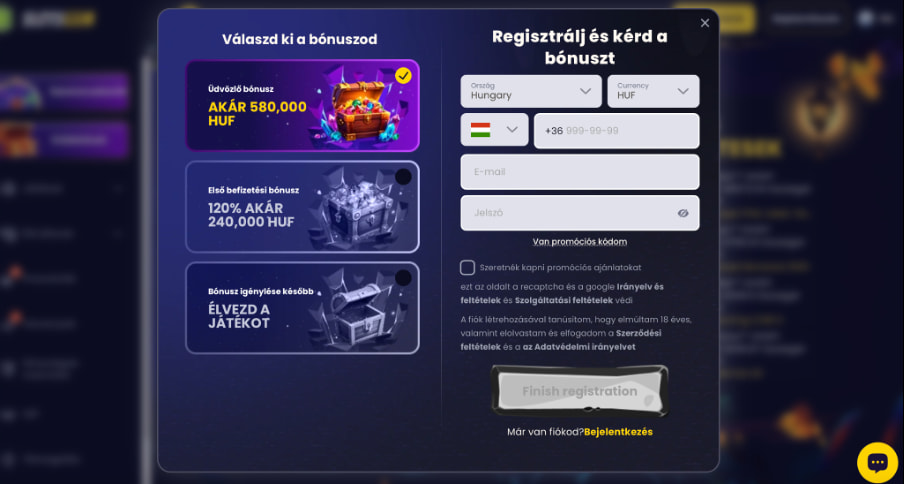 Slotsgem kaszinó regisztráció