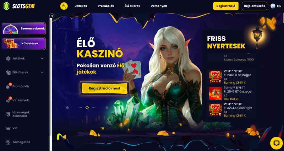 Slotsgem kaszinó honlapja