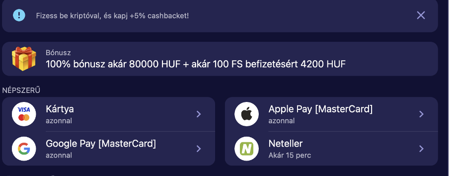 Betmatch befizetés