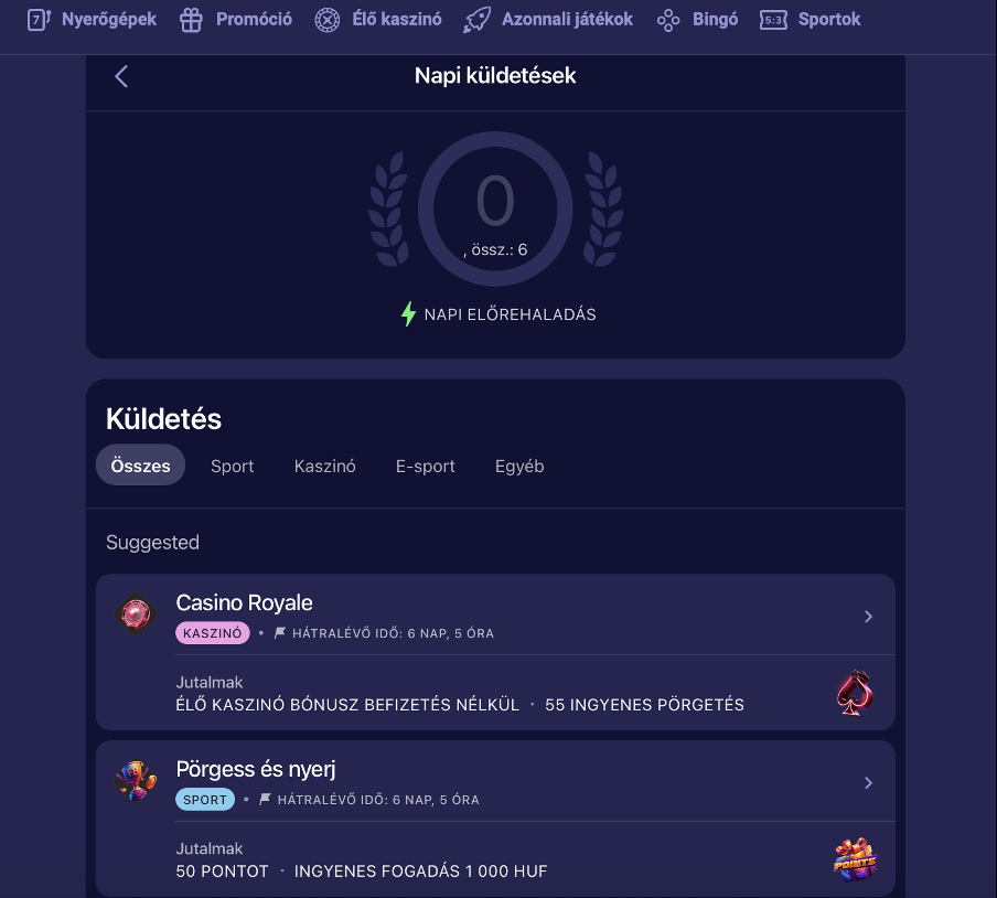 Betmatch kaszinó Jutalmazó Hero program