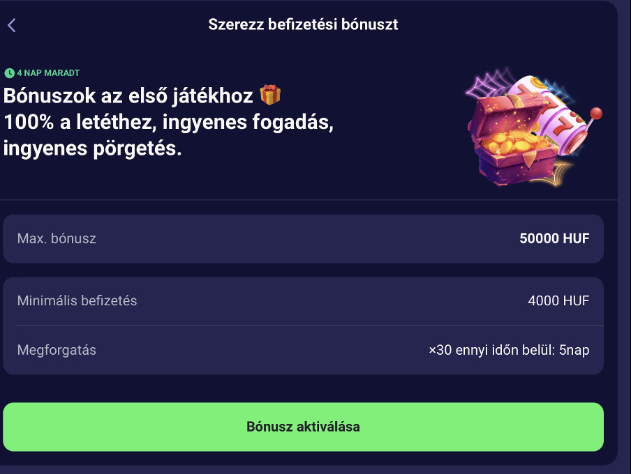 Betmatch kaszinó befizetés bonusz