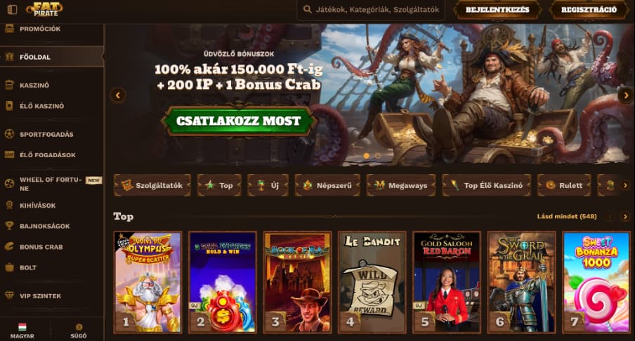 FatPirate casino kezdőlap