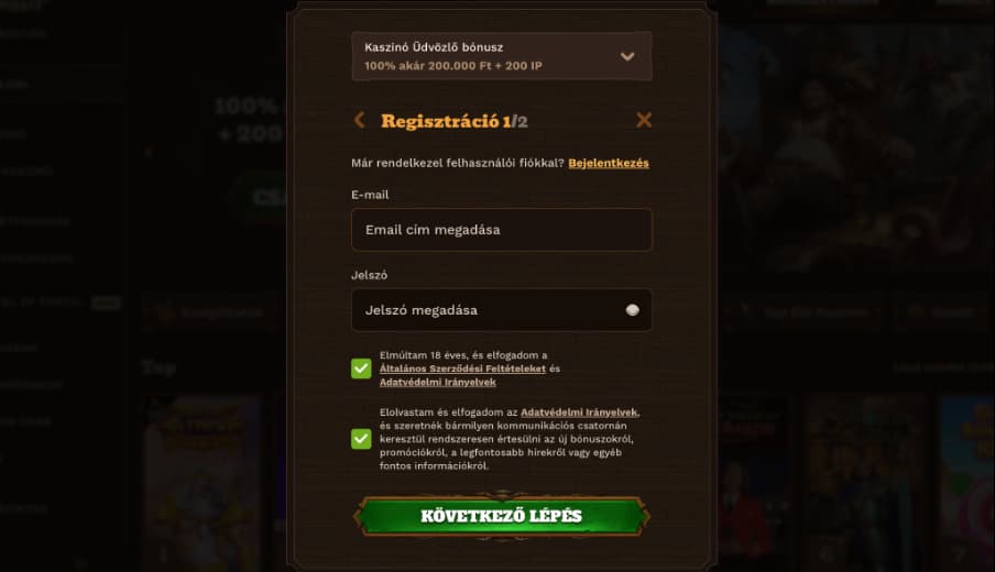 FatPirate kaszinó regisztráció1