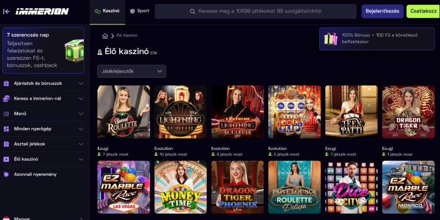 Immerion-kaszinó-honlapja