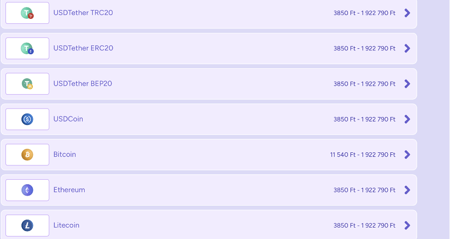 Spinbara Kriptovalutás fizetések