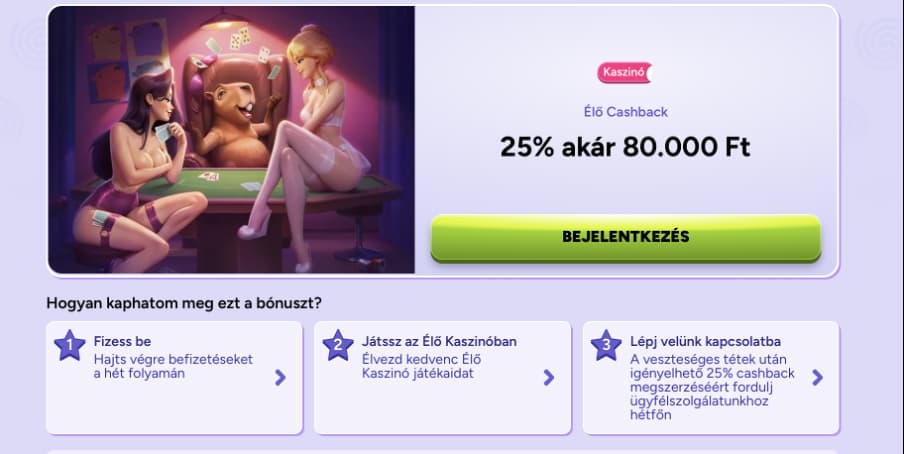 Spinbara casino Élö Cashback bonusz