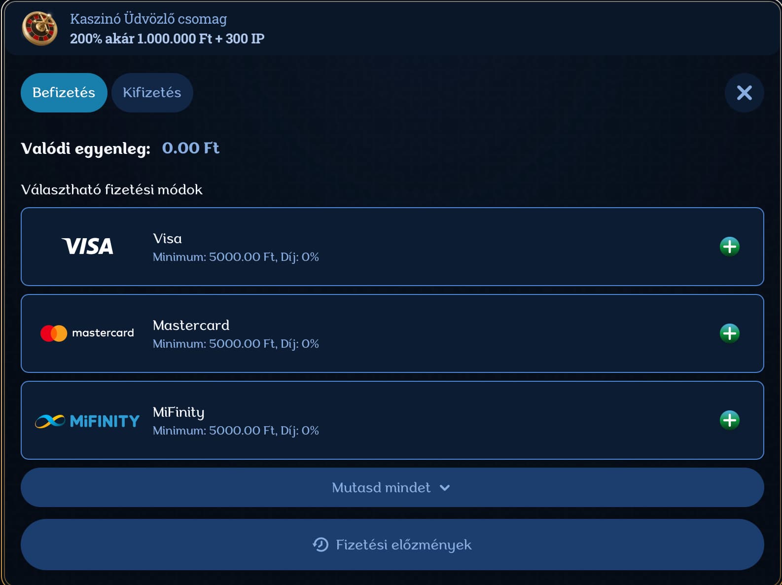 millioner payment methods